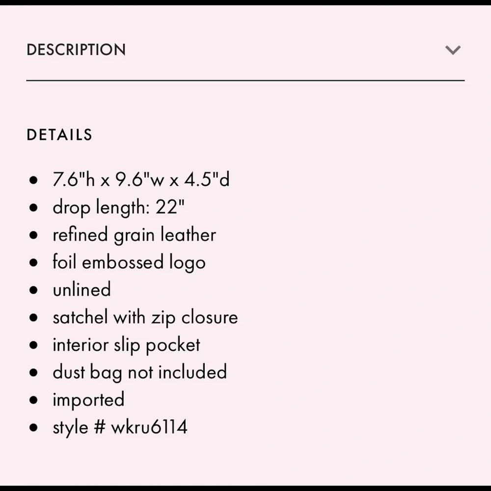 NWT Eva Kate spade bag